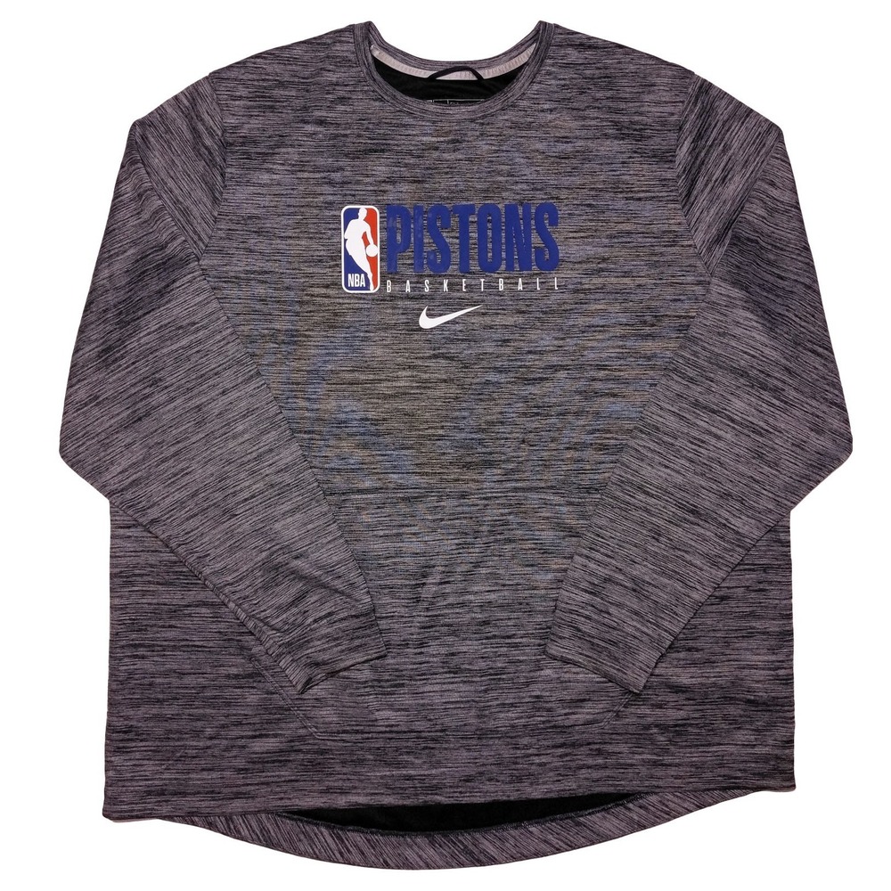 NIKE Detroit Pistons NBA‎ Long Sleeve Sweatshirt Gray 3XLT 3XL Tall